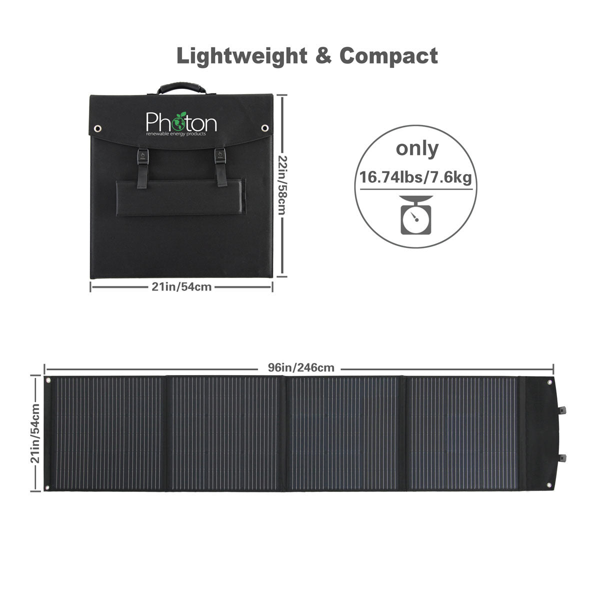 Photon 200W 19V Portable Monocrystalline Solar Panel