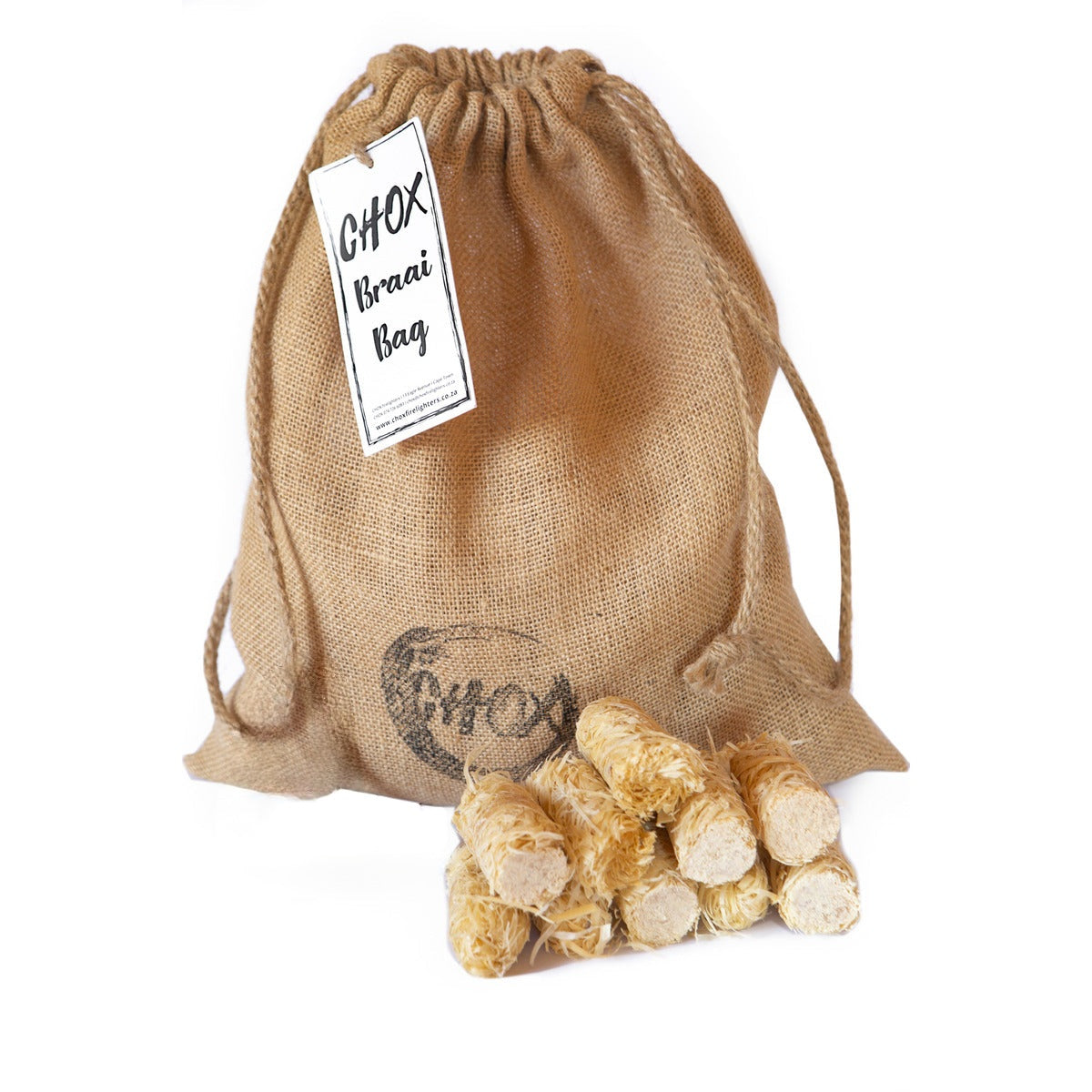 CHOX 1KG Natural Firelighters Braai Bag - Sustainable.co.za