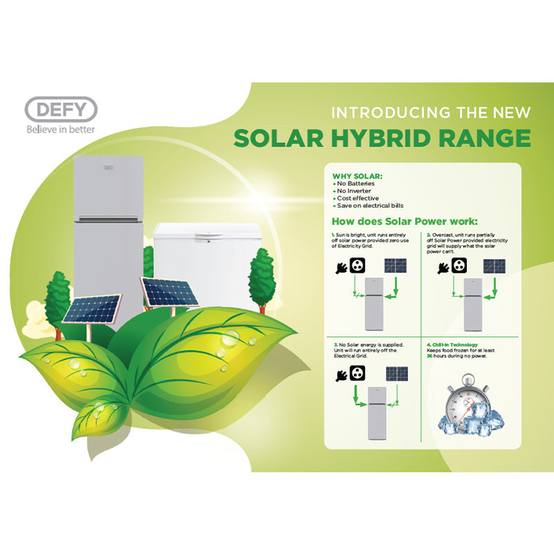 Defy TMF 157 Litre Hybrid Fridge/Freezer with panels - Sustainable.co.za