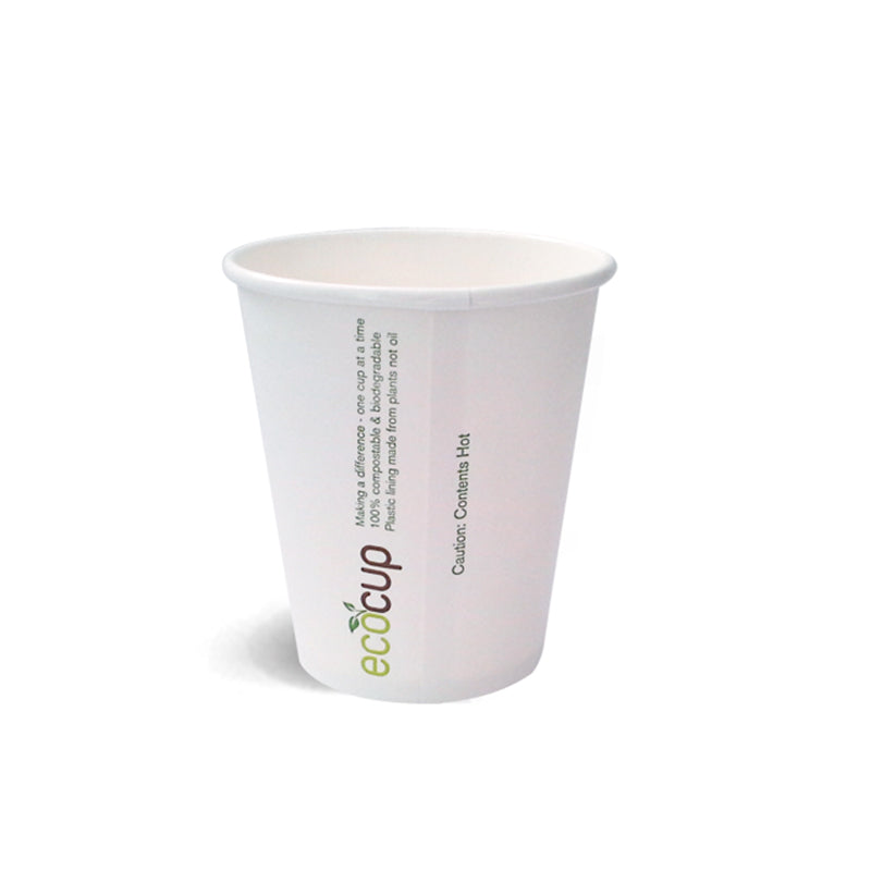 EcoPack Single Wall Coffee 250ml Cups - Pack of 100