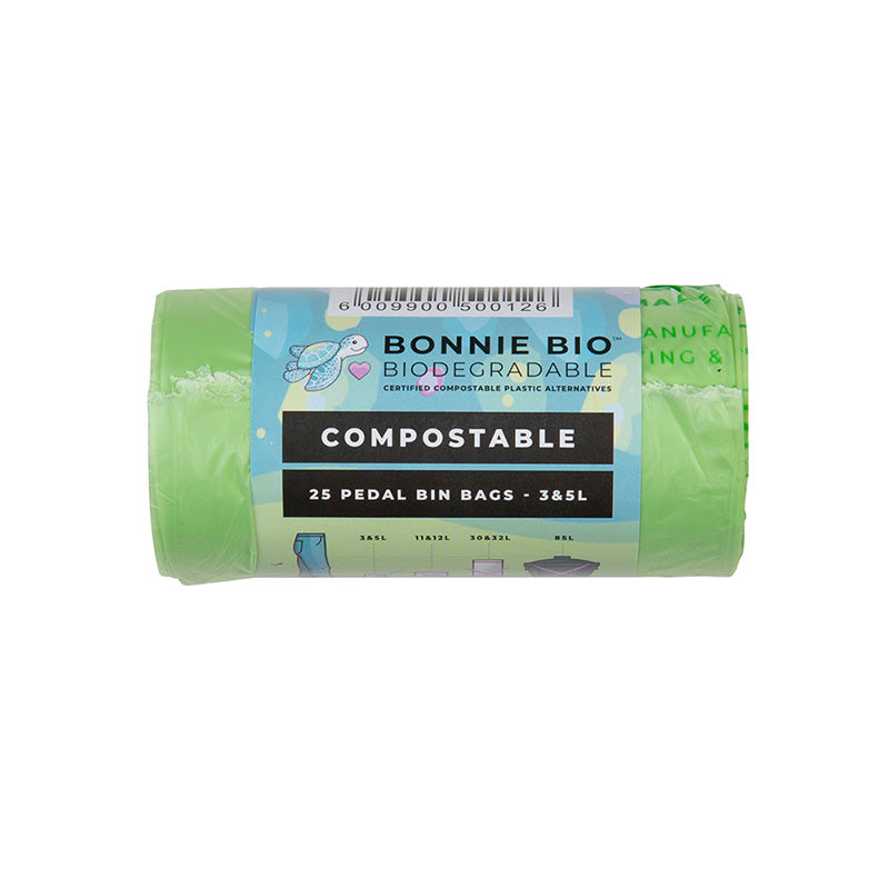 Bonnie Bio 25 x 3-5L Compostable Bin Bags Roll - Carton of 30 - Sustainable.co.za