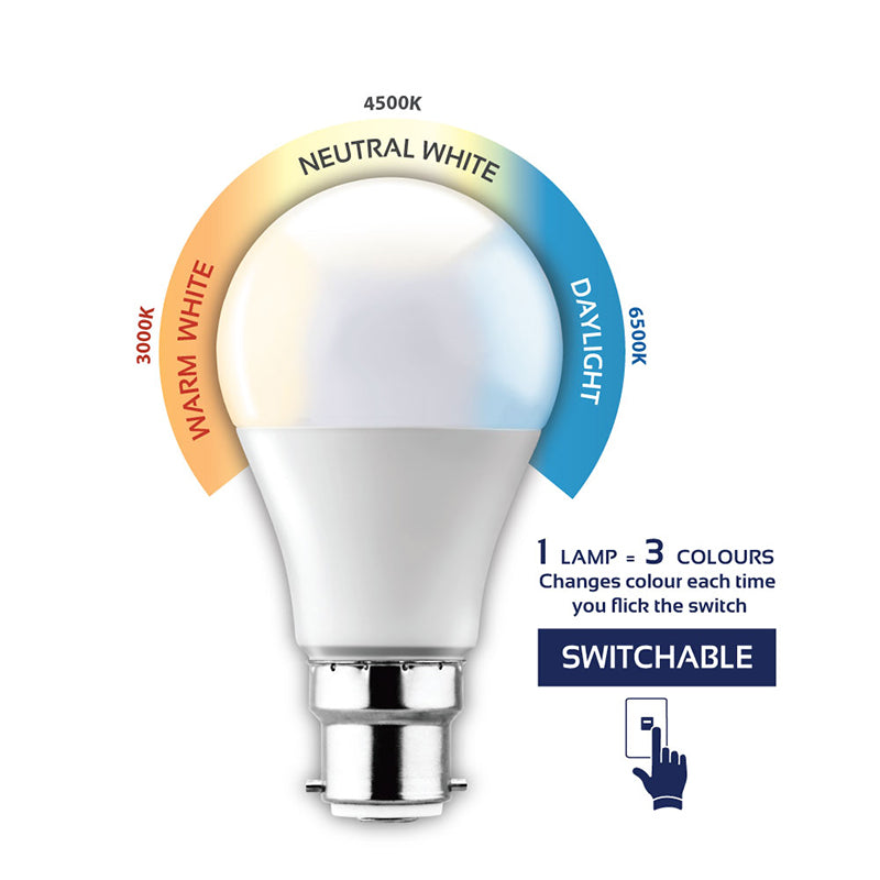 Eurolux G1035BC 7W B22 Globe Opal Switchable A60 LED Bulb - Sustainable.co.za