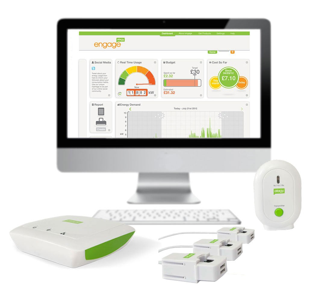 Efergy Engage Hub Kit 3 Phase Electricity Monitor