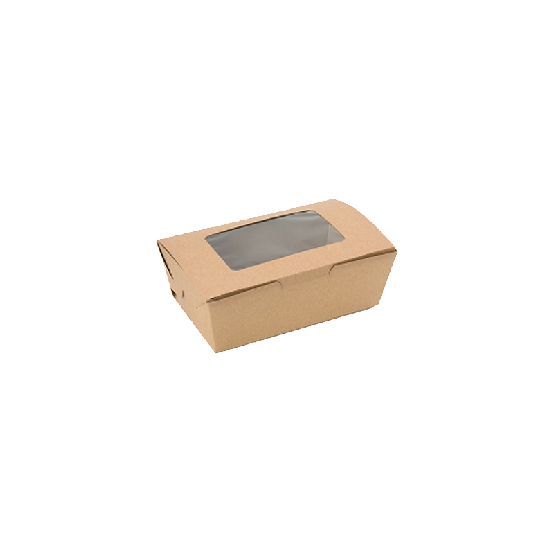Medium Kraft Box with PLA window - pack of 50 - Sustainable.co.za