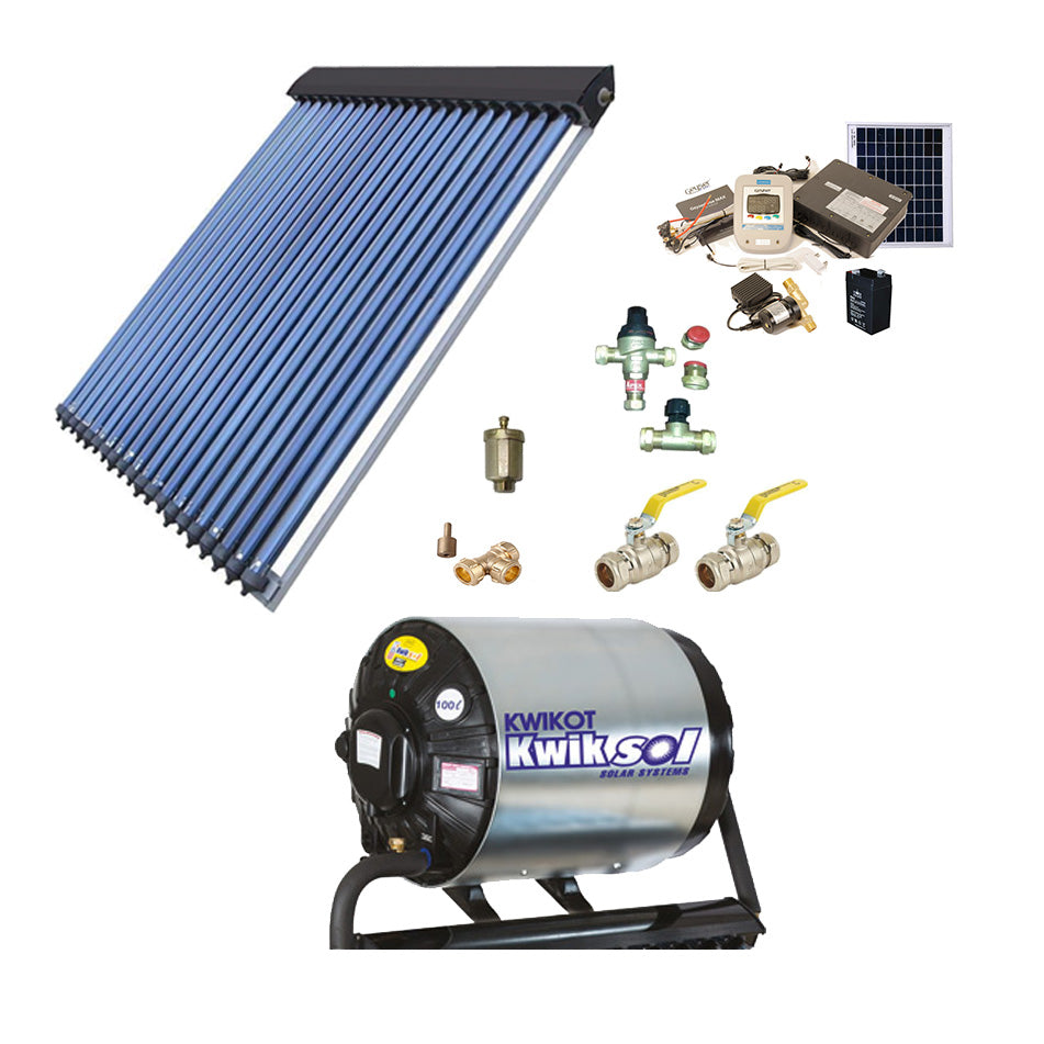 100L Complete Direct Pumped Split System Solar Water Heating Kit - Sustainable.co.za