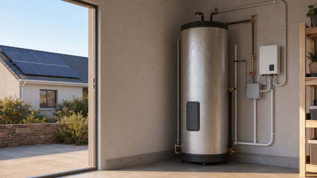 Existing electric geyser converted to dedicated PV solar water heating in a South African home