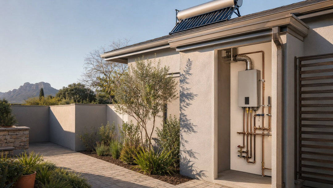 Professional solar water-heating system supported by an outdoor instantaneous gas water heater