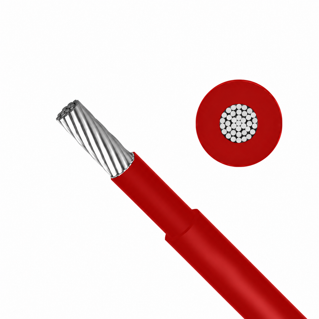 Single Core 25mm² HV DC cable 1m - Red