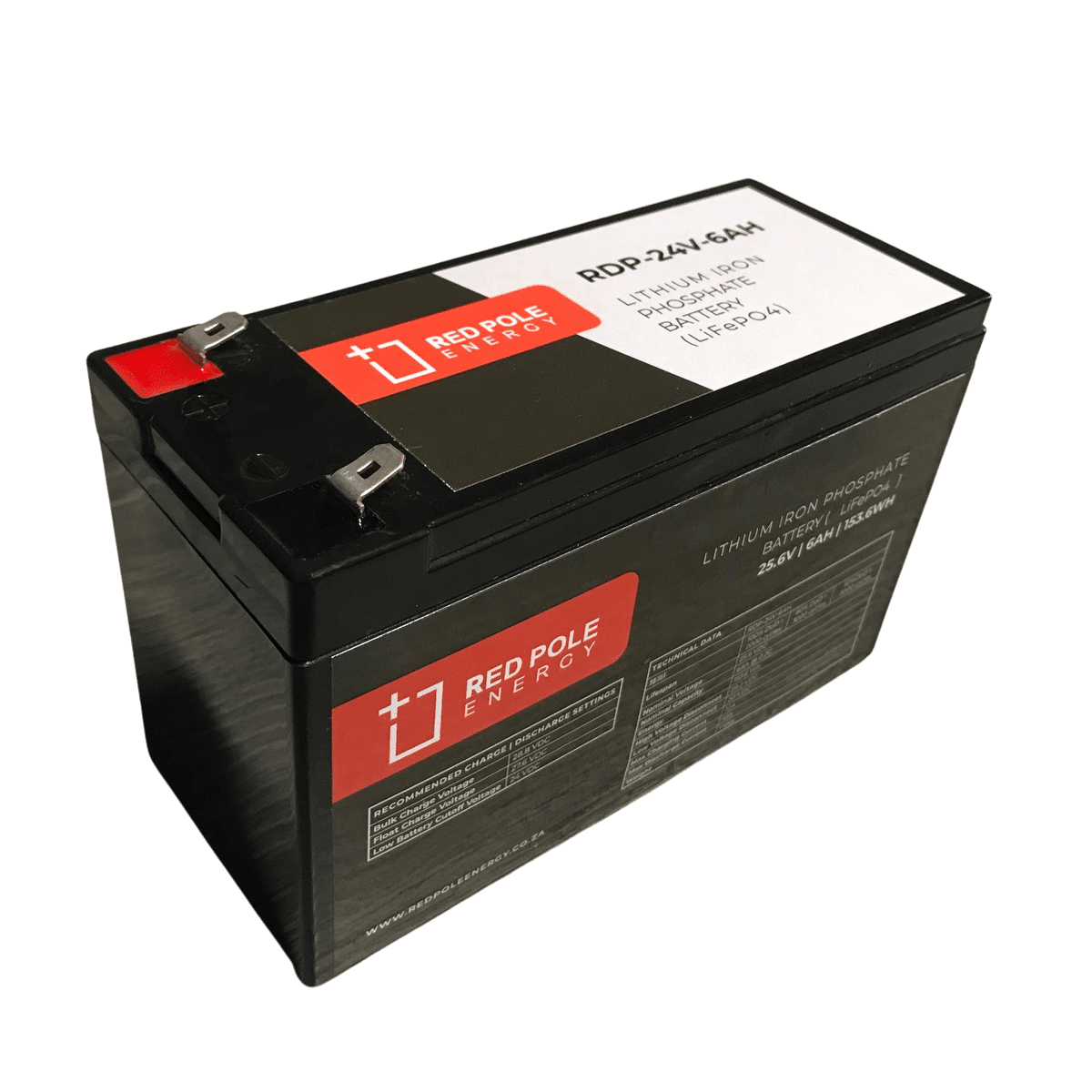 Red Pole Energy 24V 6Ah 153Wh LiFePO4 Battery