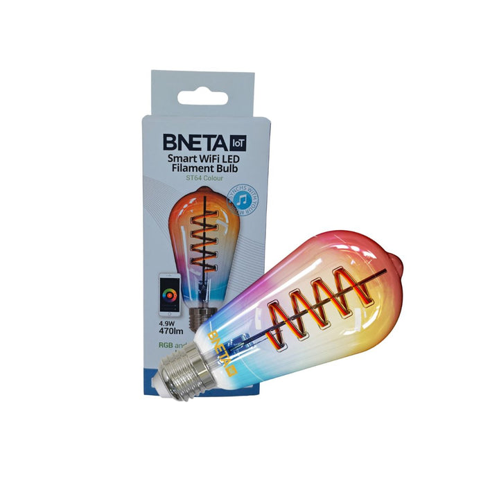 BNETA IoT Smart Filament WiFi Colour + Warm/Cool White LED Bulb (ST64C E27)