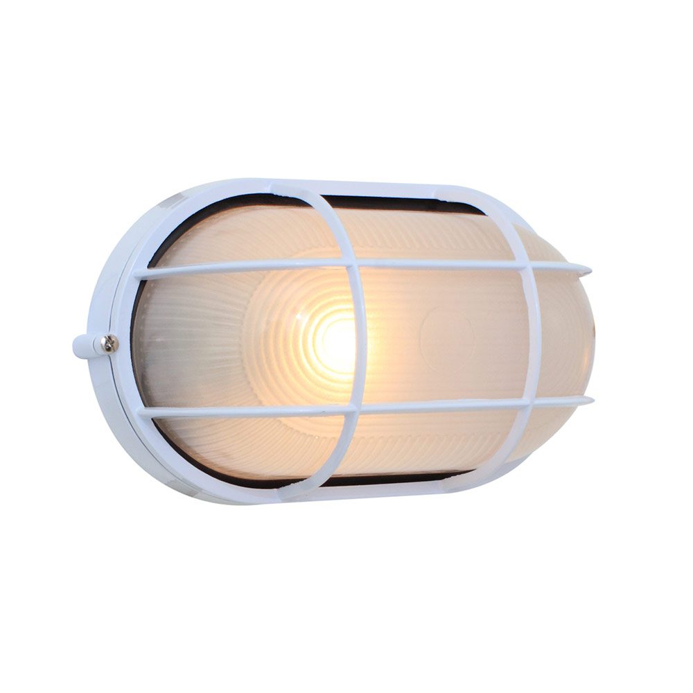 Eurolux B48W large oval bulkhead with grid in white