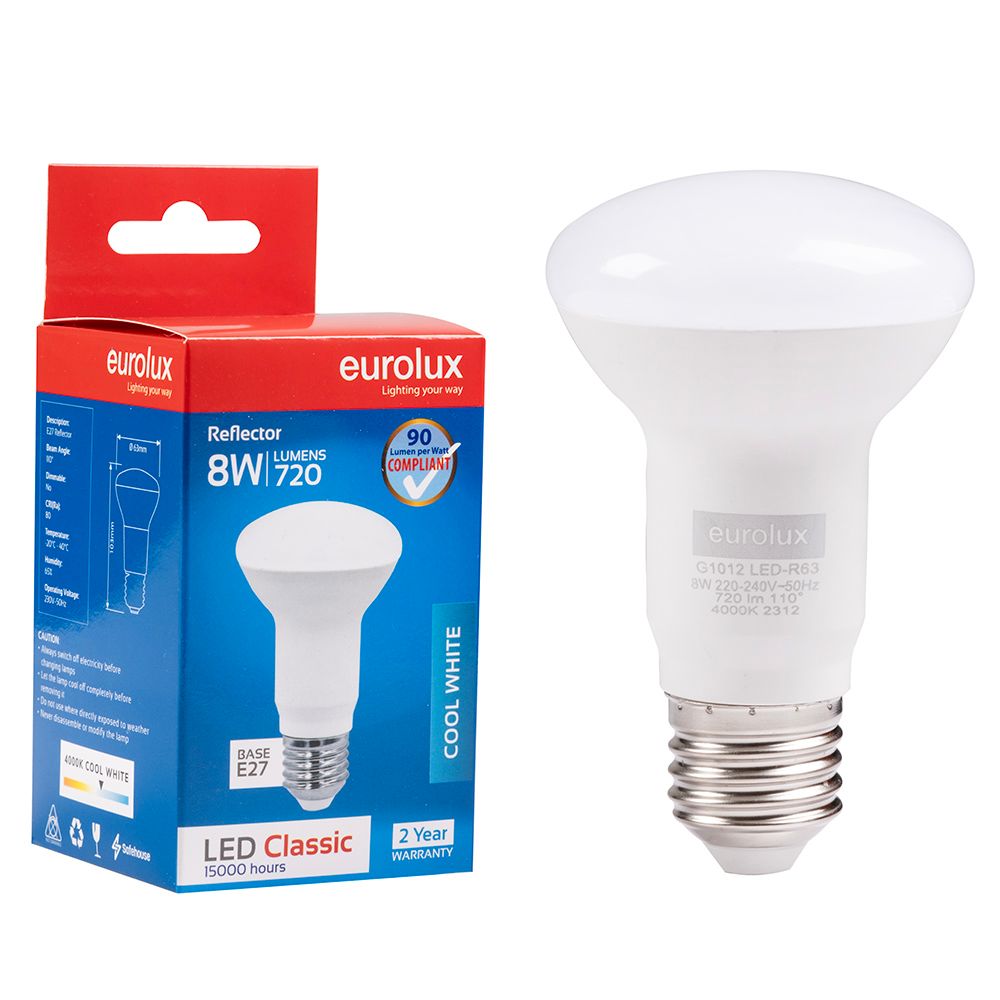 Eurolux G1012 8W E27 4000K R63 LED Reflector Bulb