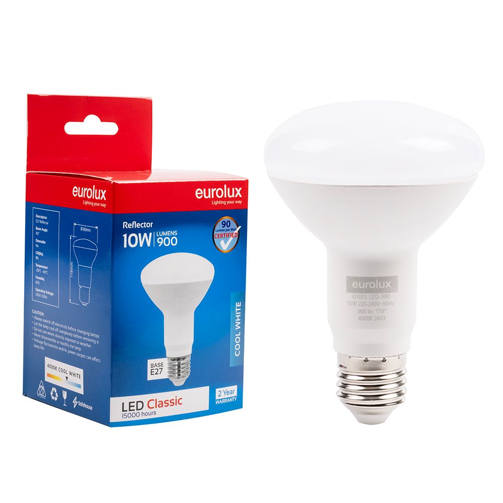 Eurolux G1013 10W E27 4000K R80 LED Reflector Bulb