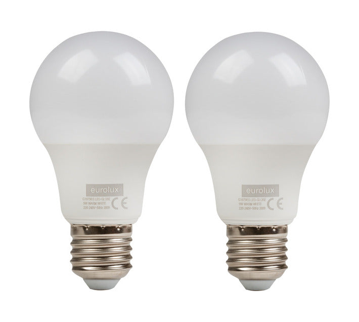 Eurolux G1079ES 9W E27 Warm White A60 LED Twin Pack