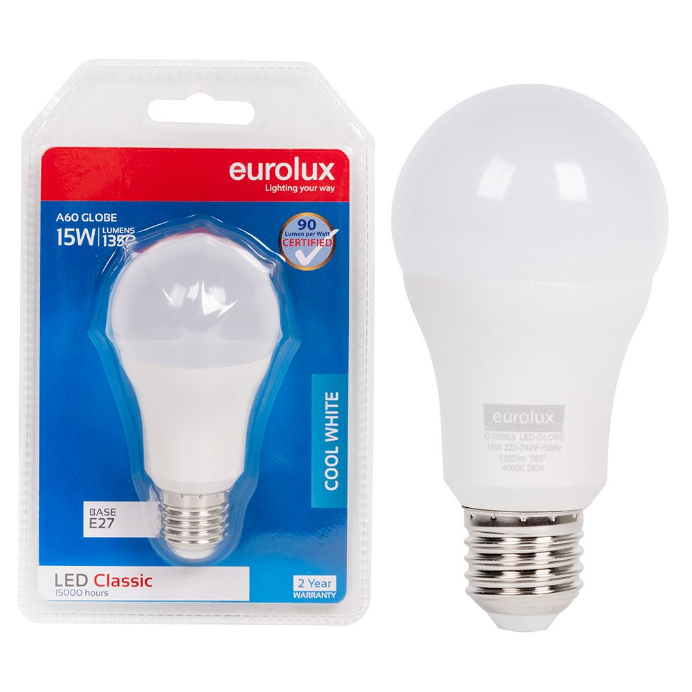 Eurolux G1089ES 15W E27 4000K A65 LED Bulb
