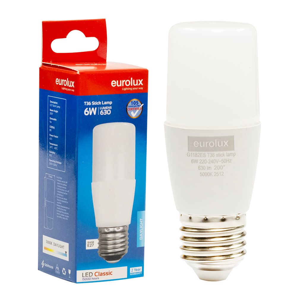 Eurolux G1182ES 6W E27 5000K Stick LED Bulb