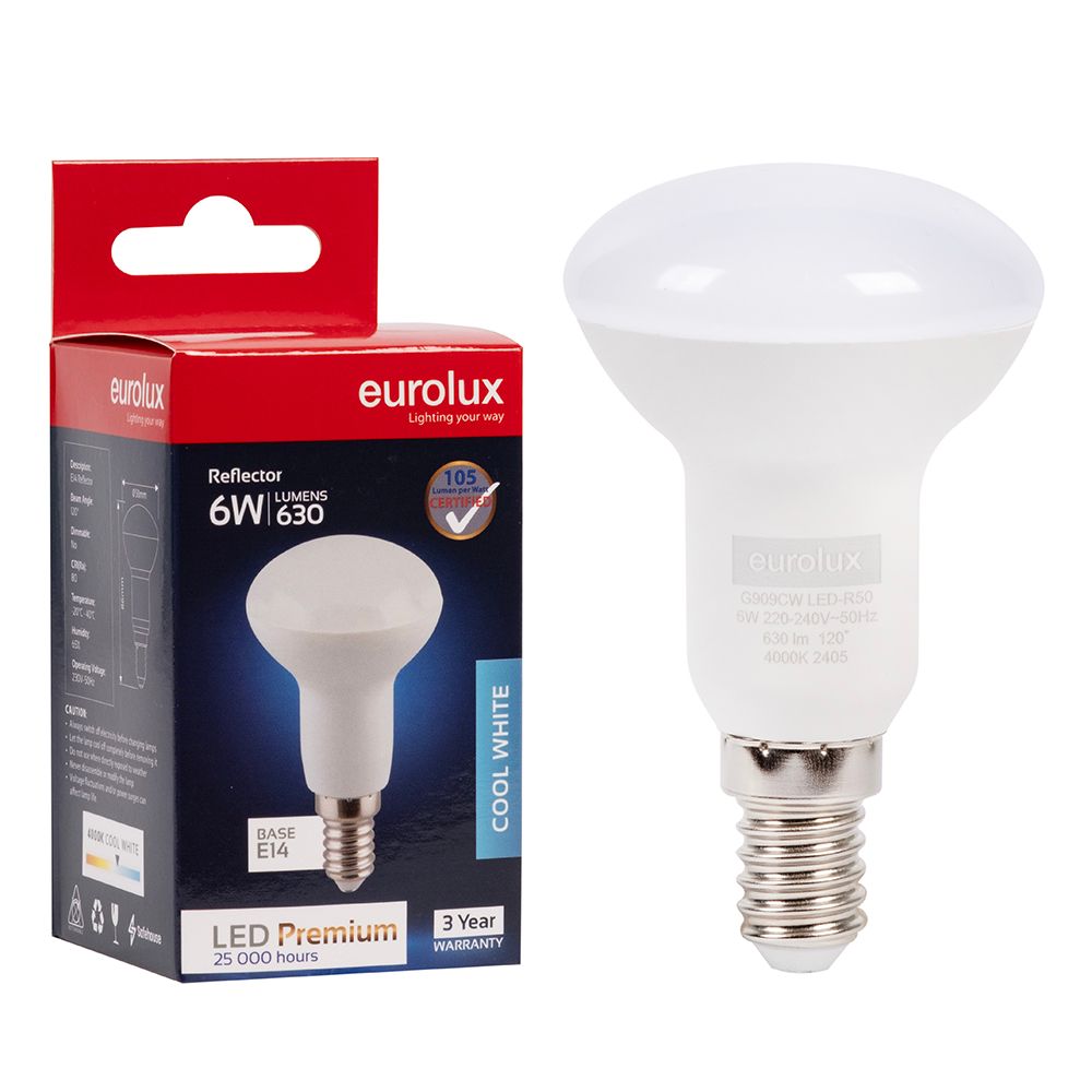 Eurolux G909CW 6W E14 4000K R50 LED Reflector Bulb