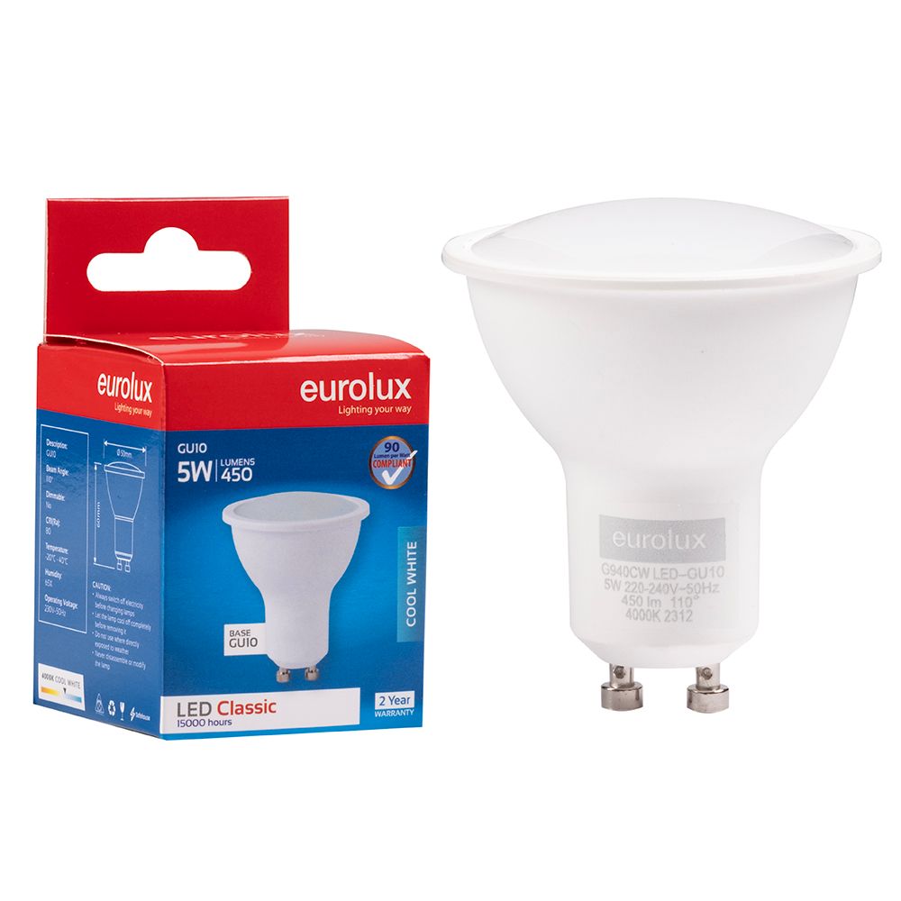 Eurolux G940CW 5W GU10 4000K LED Bulb