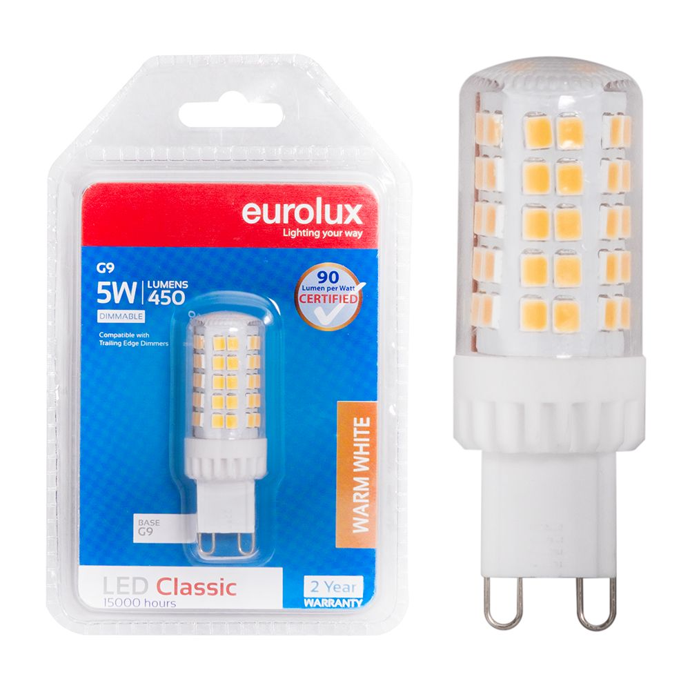 Eurolux G991WW 5W G9 3000K Dimmable LED Lamp