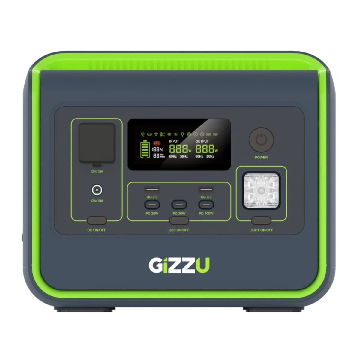 Gizzu Hero Core 512Wh - 800W UPS Fast Charge LiFePO4 Portable Power Station