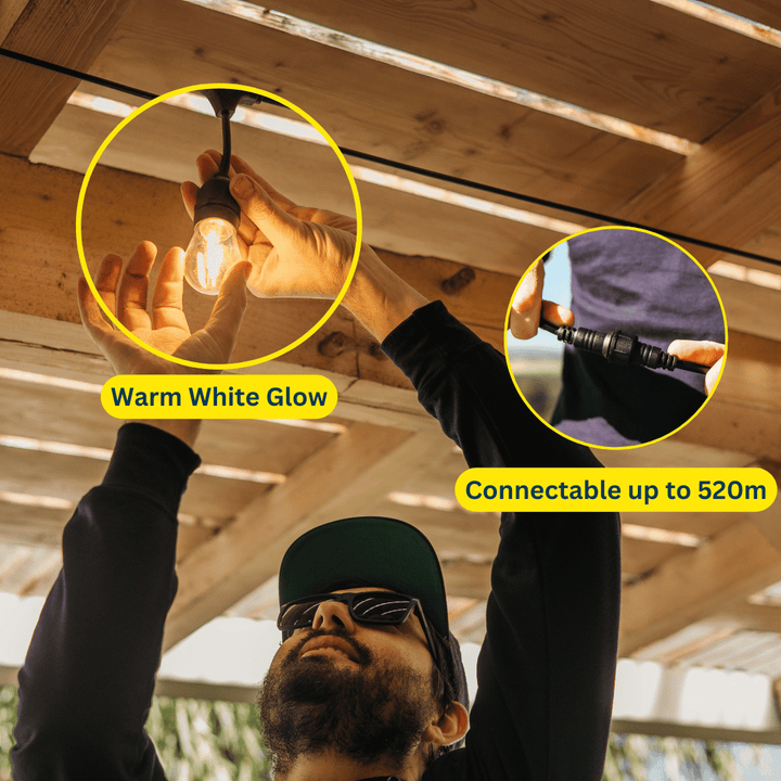 Stellar Lighting 20m 20 LED Festoon Vintage Bulb String Lights