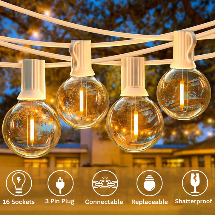 Stellar Lighting 5m 16 LED Bulbs White String Lights
