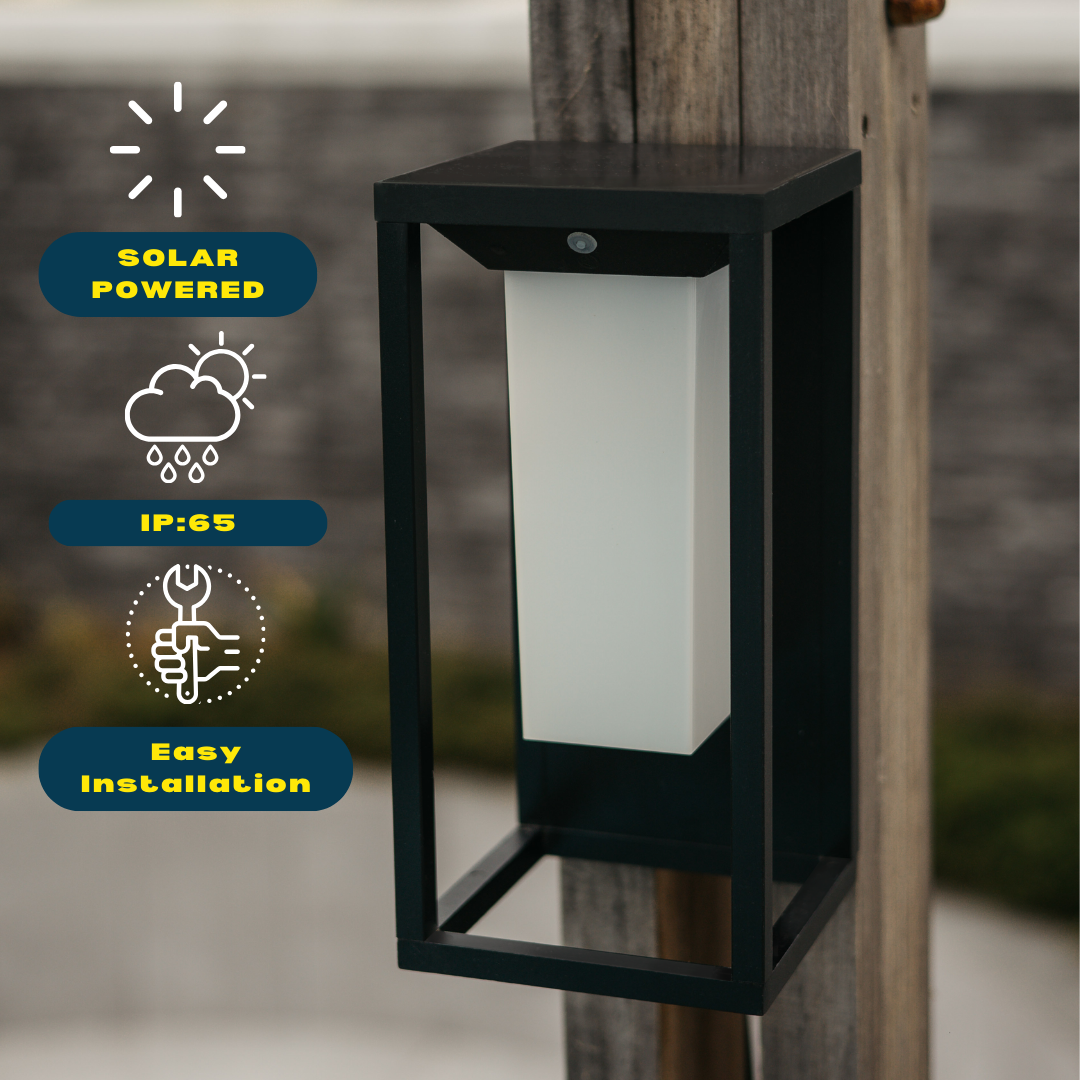 Stellar Lighting Solar Rechargeable LED Wall Lantern Light