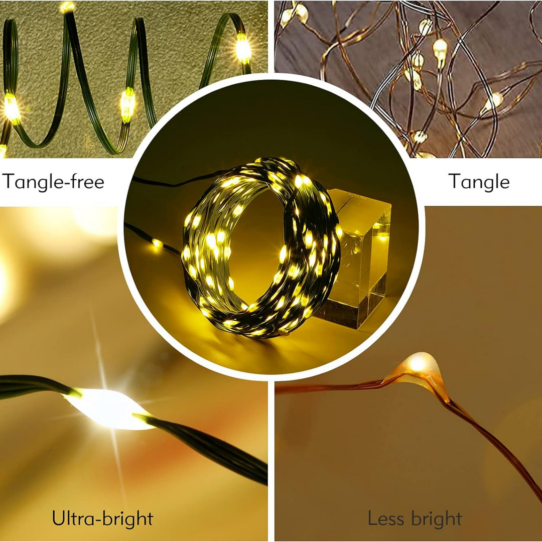 Stellar Lighting 10m 200 Colourful LED Green Wire Fairy Light
