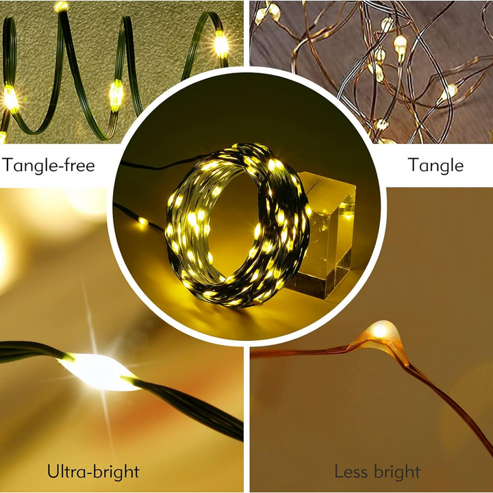 Stellar Lighting 10m 200 Colourful LED Green Wire Fairy Light