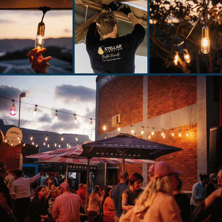 Stellar Lighting 10m 10 LED Festoon Gold Vintage Drop String Lights