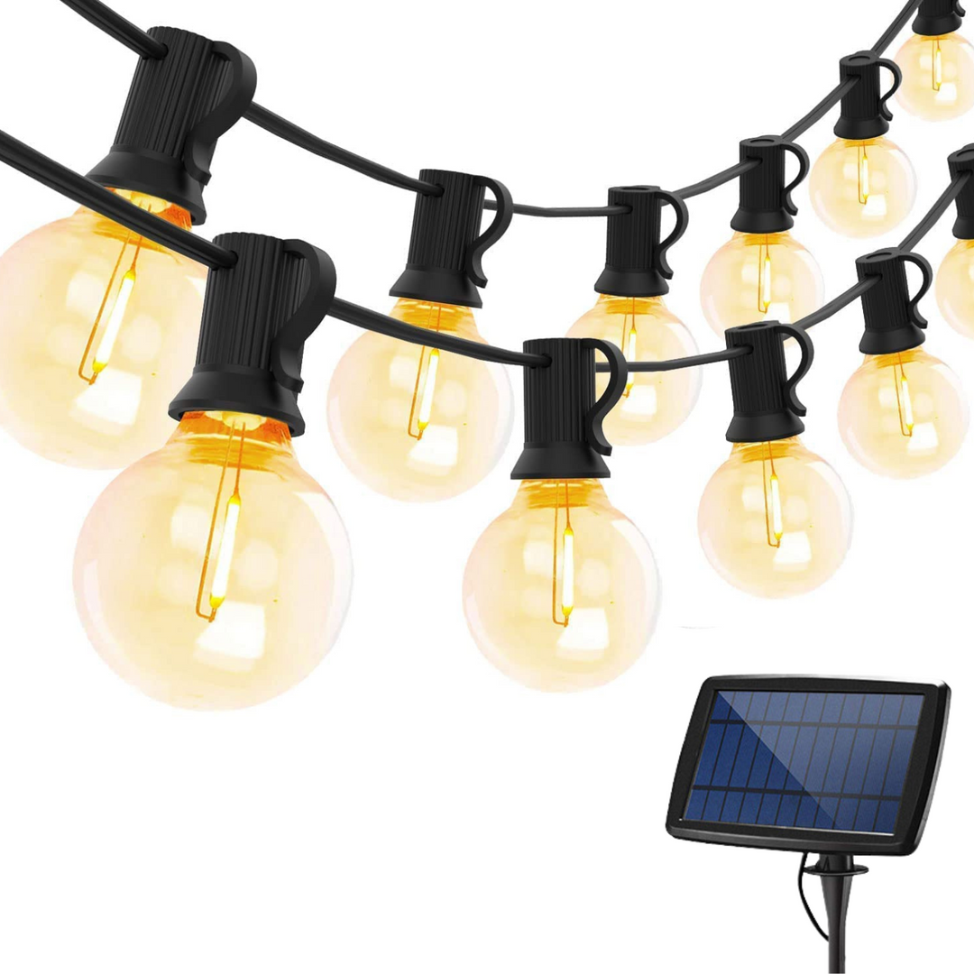 Stellar Lighting 10m Solar Powered Classic 25 LED Bulb String Lights