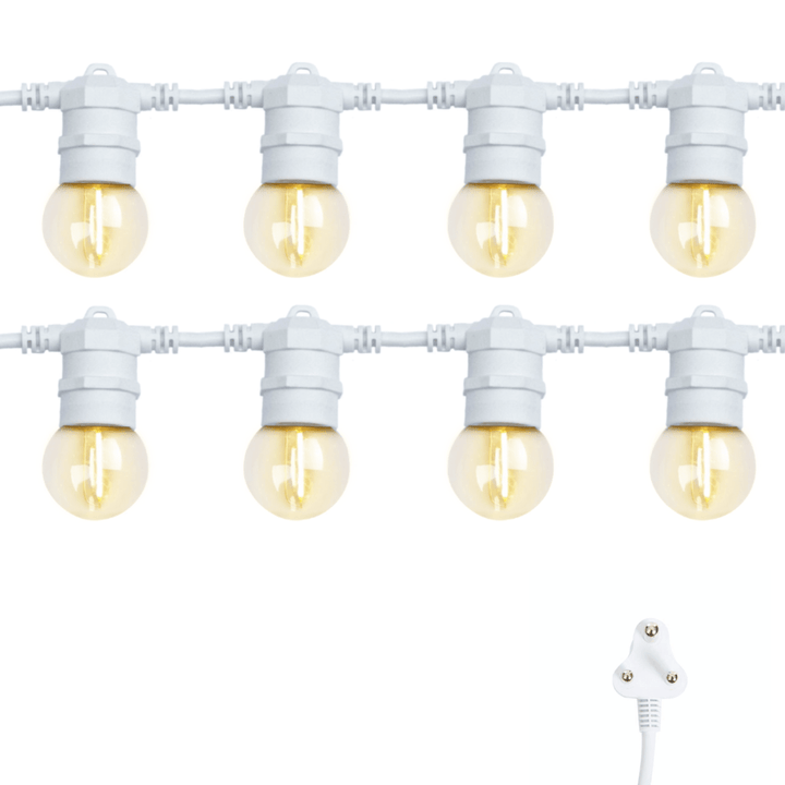 Stellar Lighting 20m 20 LED Festoon Retro Bulb White Cable String Lights