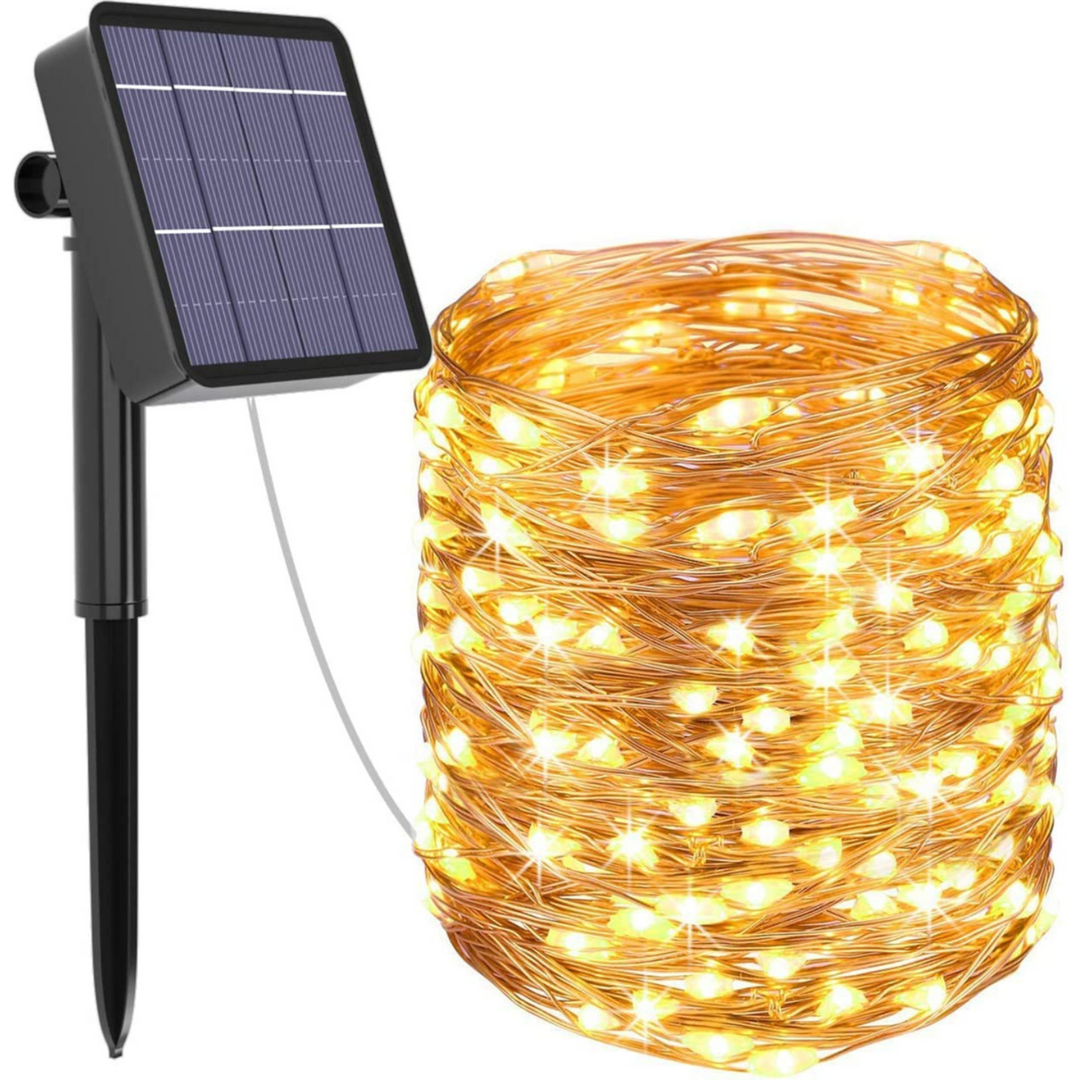 Stellar Lighting 20m 200 LED Solar Copper Wire Fairy Light