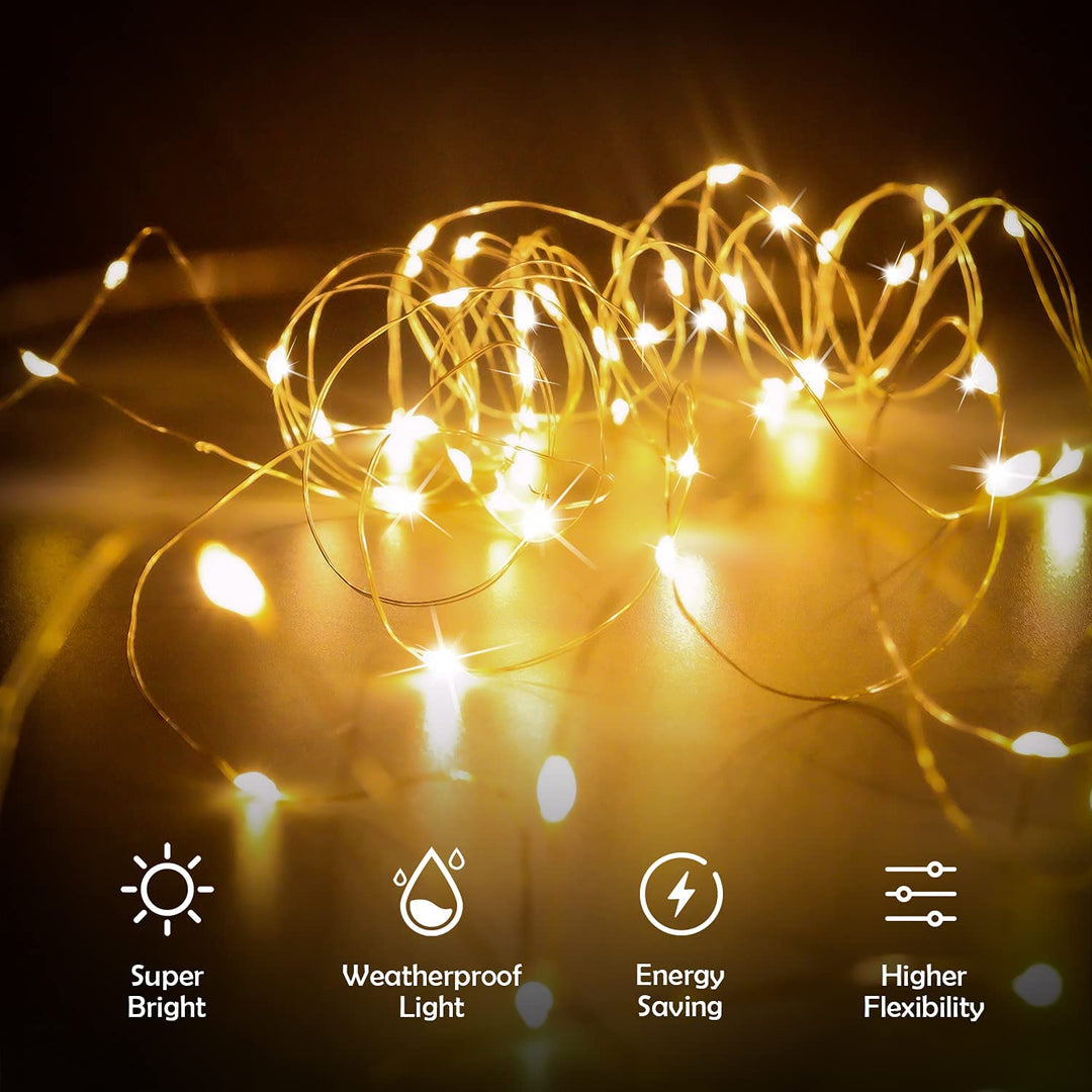 Stellar Lighting 20m 200 LED Solar Copper Wire Fairy Light
