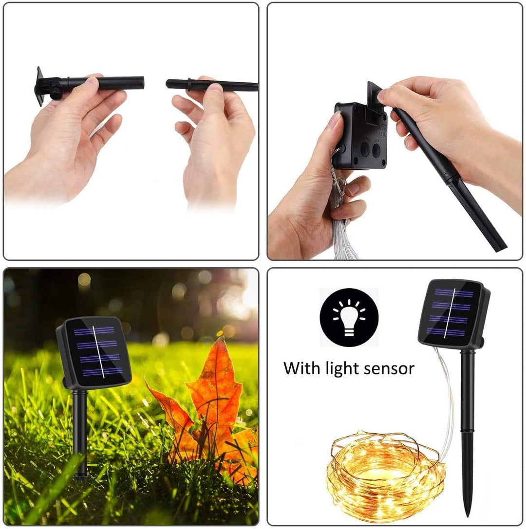 Stellar Lighting 20m 200 LED Solar Copper Wire Fairy Light