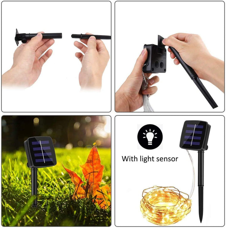 Stellar Lighting 20m 200 LED Solar Copper Wire Fairy Light