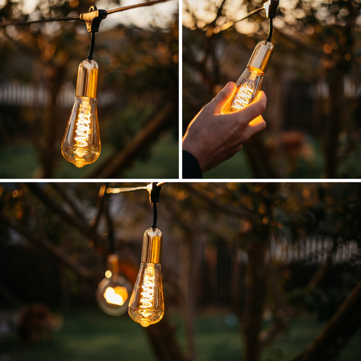 Stellar Lighting Vintage Edison Spiral Light Bulb ST64 Golden LED E27 3W