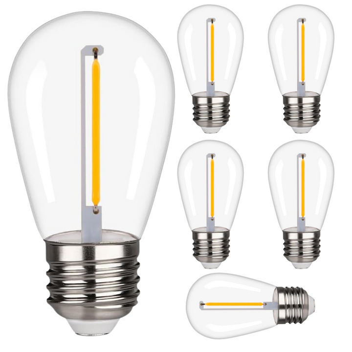 Stellar Lighting Vintage Edison Light Bulb S14 Solar LED E27 5V 6 Pack