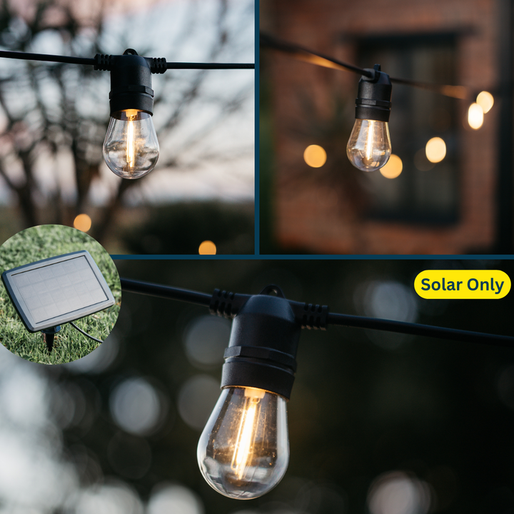 Stellar Lighting Vintage Edison Light Bulb S14 Solar LED E27 5V 6 Pack