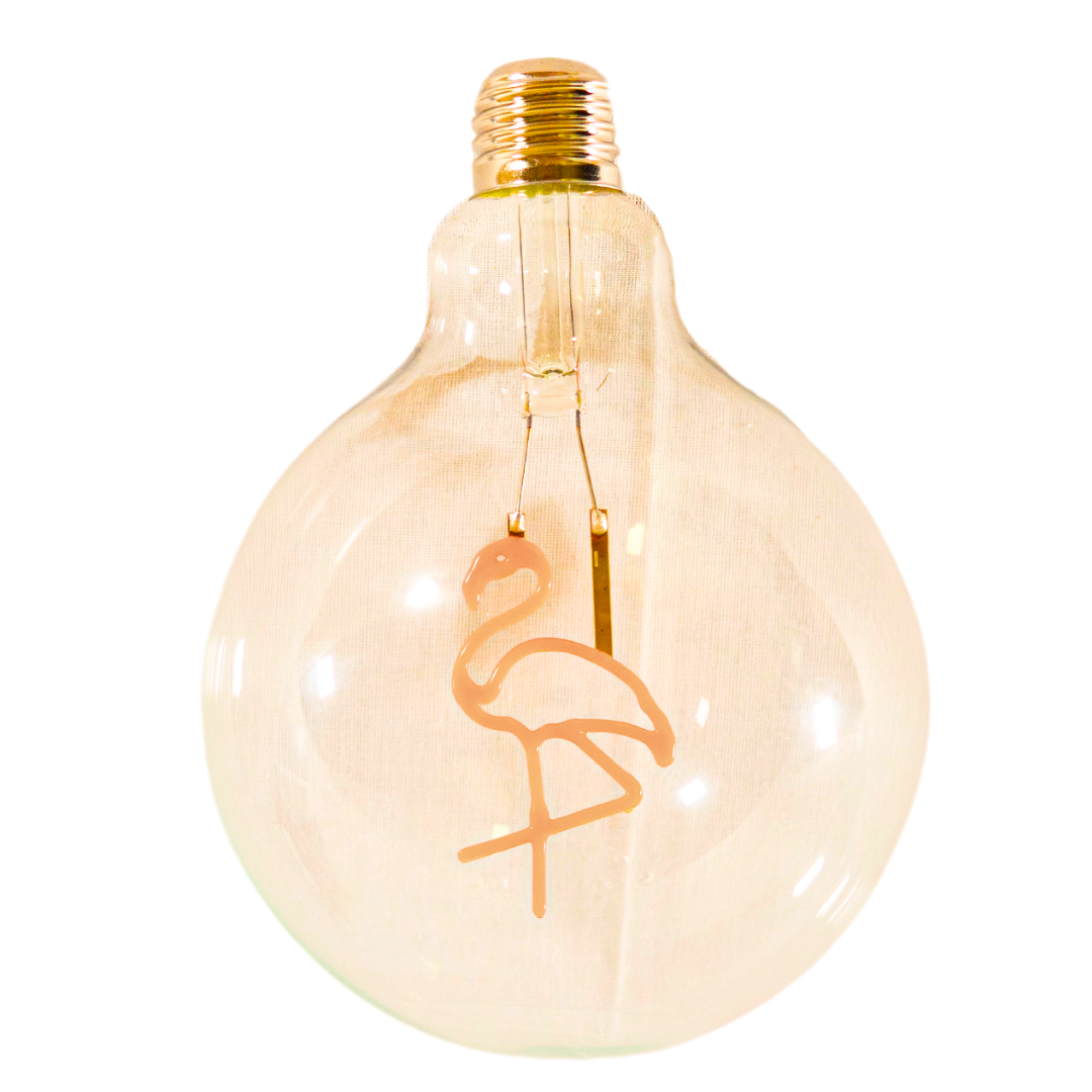 Stellar Lighting Retro Edison Light Bulb G125 FLAMINGO Pink LED E27 3W
