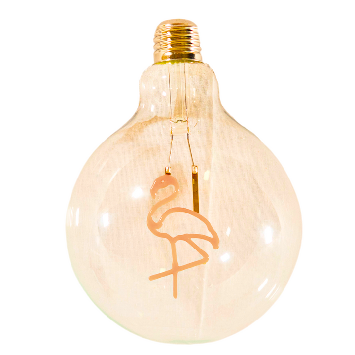 Stellar Lighting Retro Edison Light Bulb G125 FLAMINGO Pink LED E27 3W