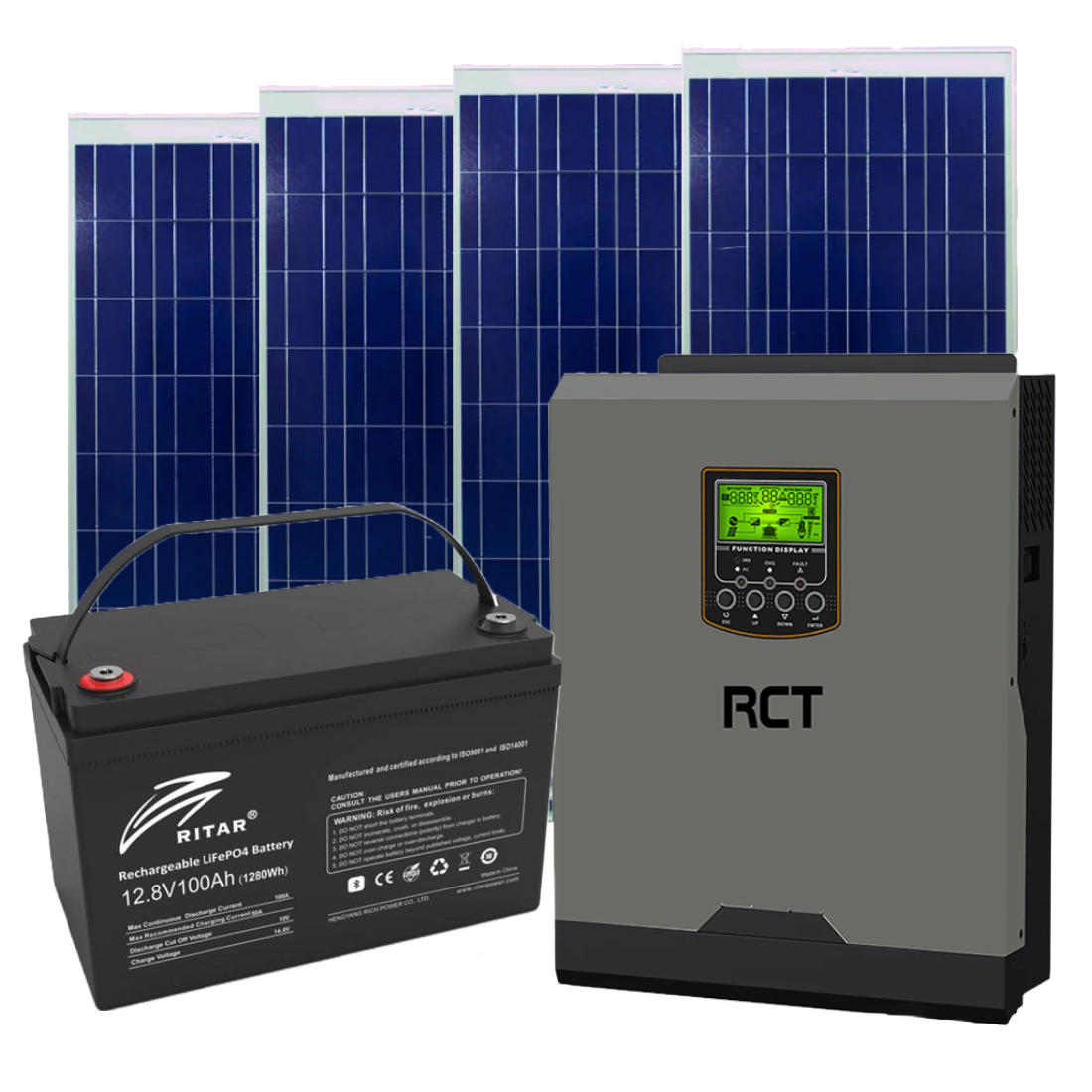 Rct 1Kva 1.2Kwh Compact Lithium Solar Power Kit
