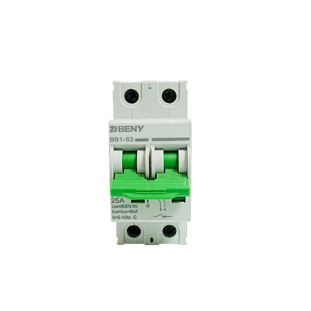 PVSE BB1-63 2 Pole 25A 600V DC Miniature Circuit Breaker