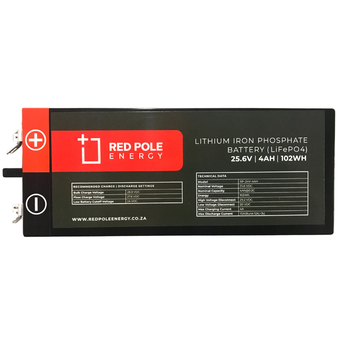 Red Pole Energy 24V 4Ah 102Wh LiFePO4 Battery