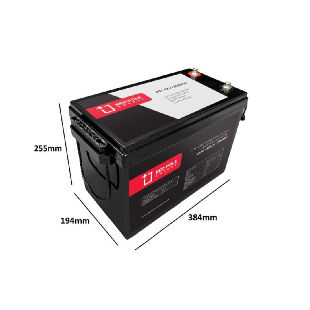 Red Pole Energy 12V 300Ah 3840Wh LiFePO4 Battery