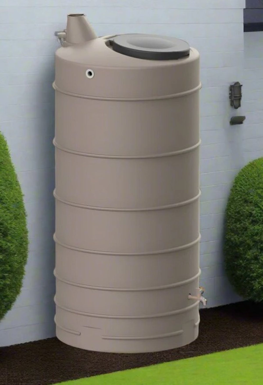 1000 Litre Cloud Burst Rainwater Tank - Dark Earth