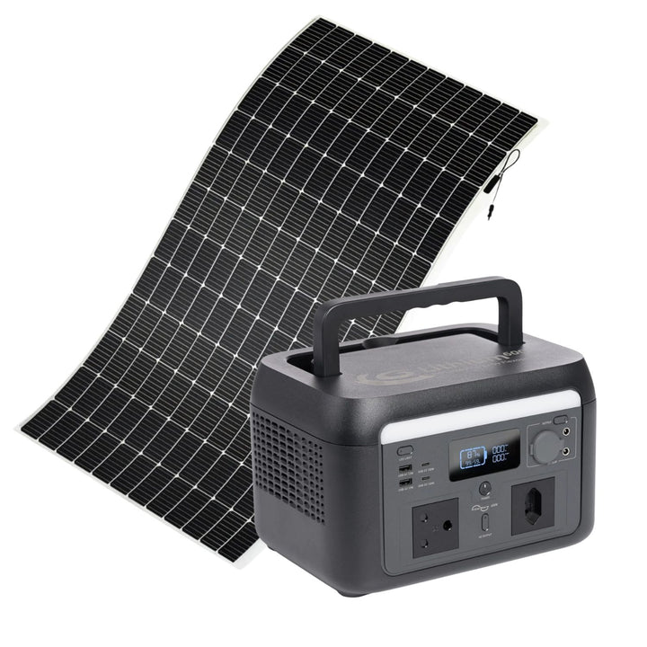 Sunman 200W Flexible Solar and Flexopower 600Wh Portable Power Station Combo