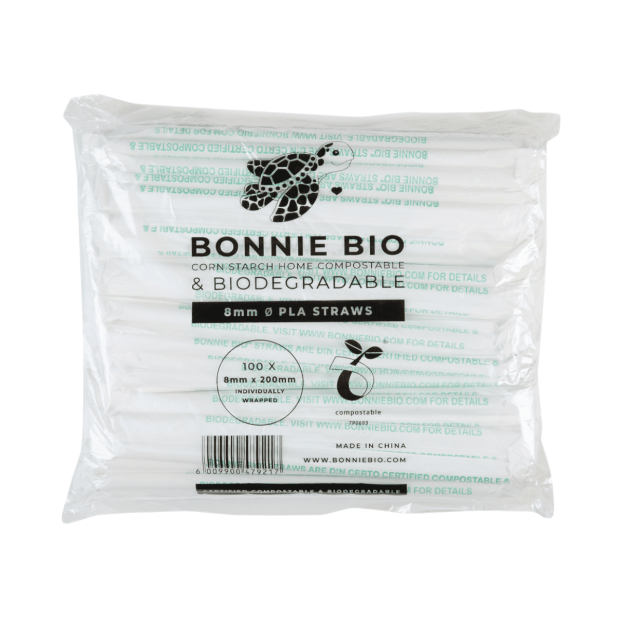 Bonnie Bio 8mm PLA Straws - Carton of 2000