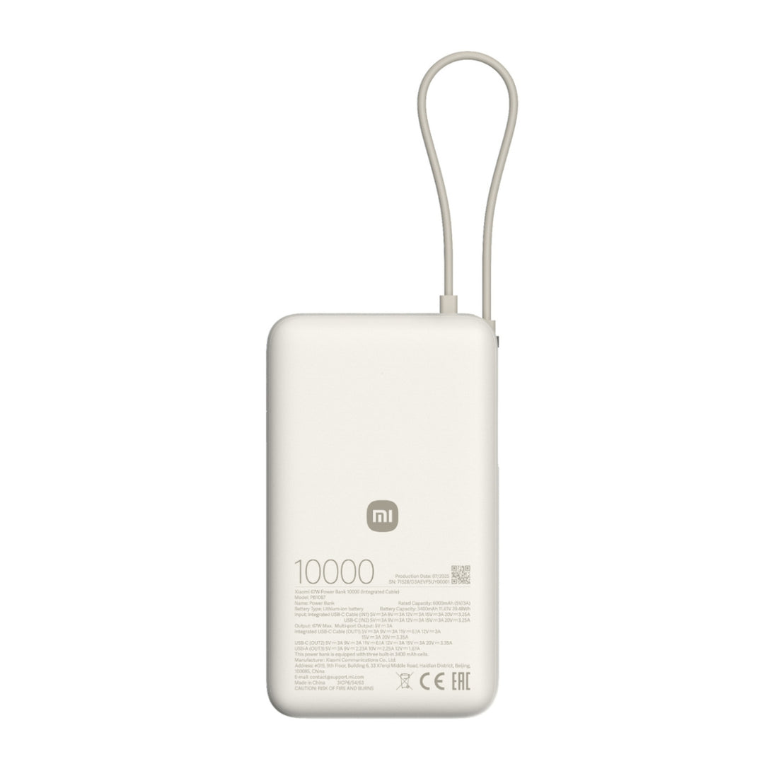 Xiaomi 67W 10000mAh Power Bank with Integrated Cable