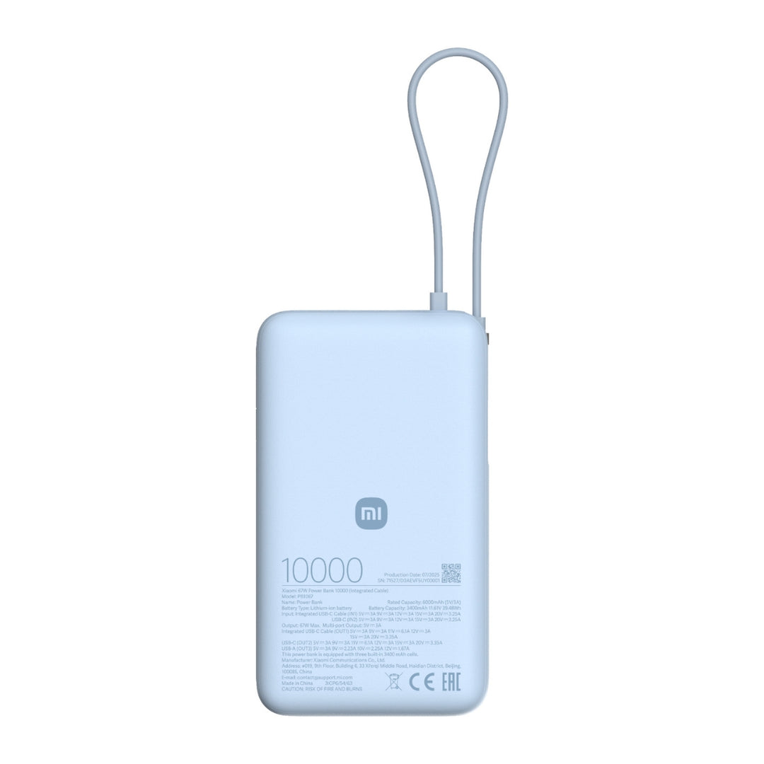 Xiaomi 67W 10000mAh Power Bank with Integrated Cable